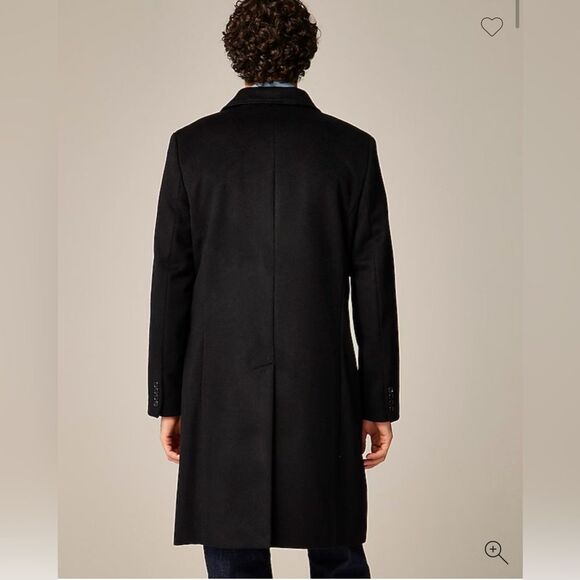 NWT $498 J CREW Rivington topcoat in Italian wool cashmere blend in black - Picture 6 of 13